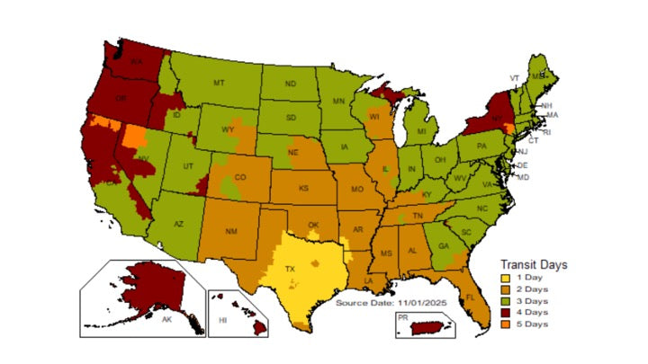 Texas Grass Fed Farms beef delivery map