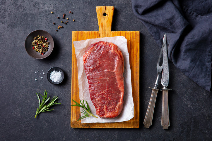 Texas grass-fed beef new york strip steak from regenerative ranch