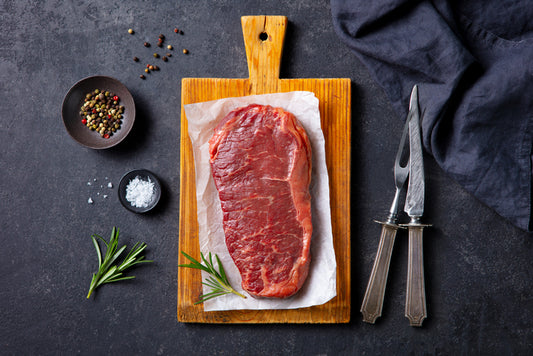 Texas grass-fed beef new york strip steak from regenerative ranch