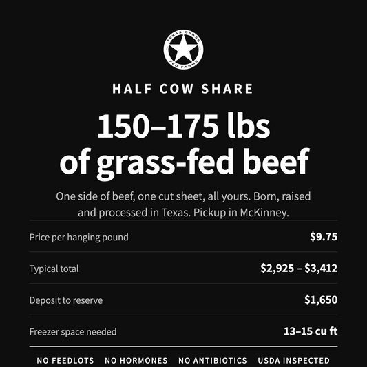Half cow share pricing